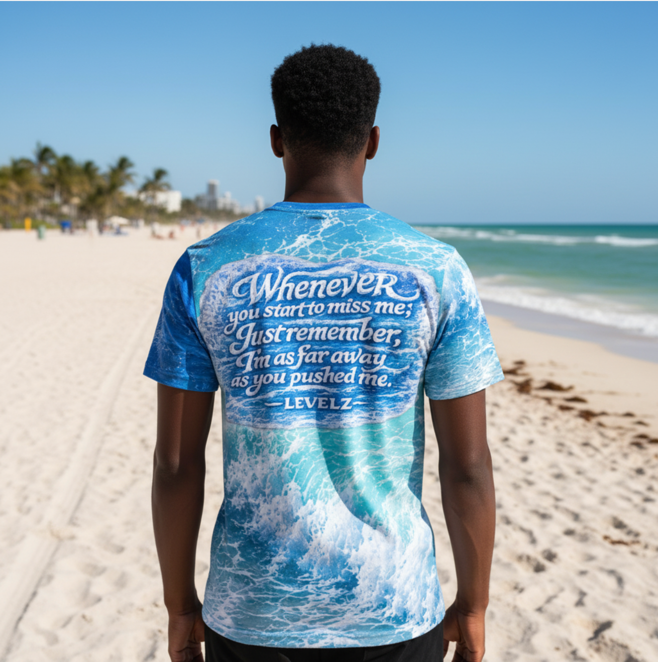 LEVELZ OCEAN PRINT Men's All-Over Print Tee