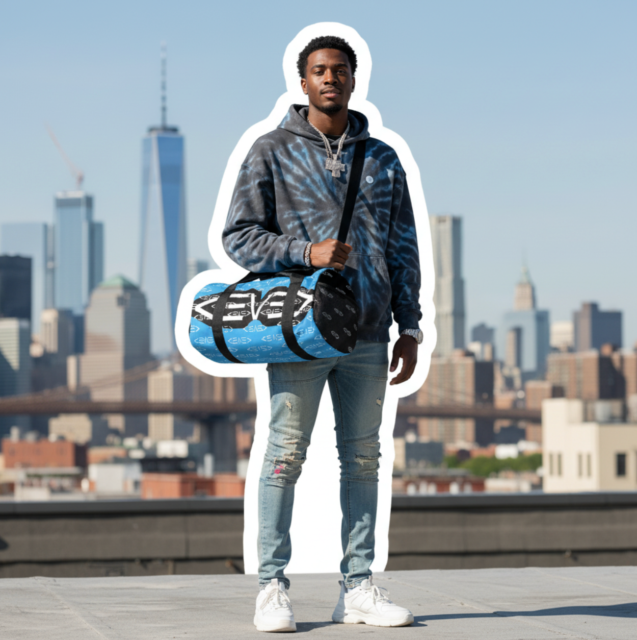 Levelz All Over Print Small Duffel Bag (TWO-TONE)