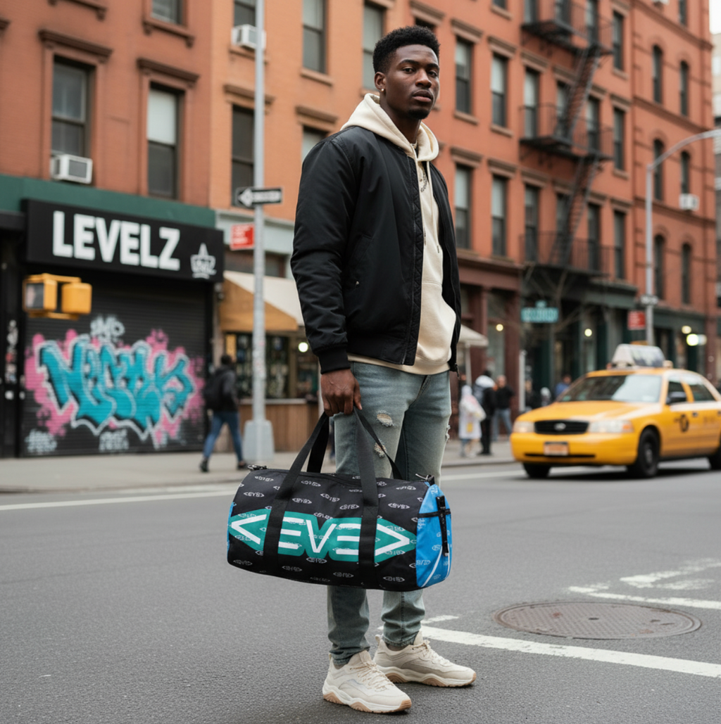 Levelz All Over Print Small Duffel Bag (TWO-TONE)