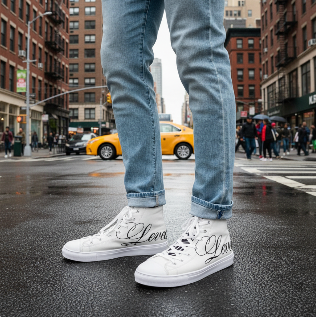 LEVELZ Men's Hightop Canvas Sneakers