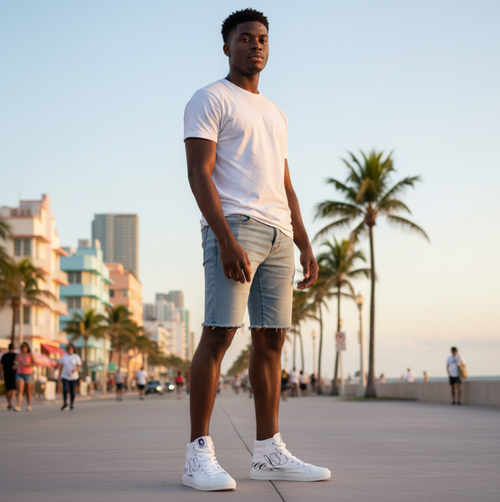 LEVELZ Men's Hightop Canvas Sneakers
