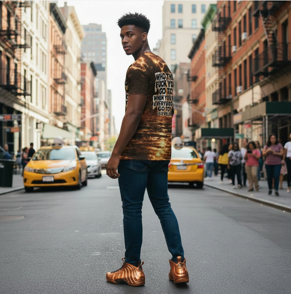 LEVELZ LAVA Men's All-Over Print Tee