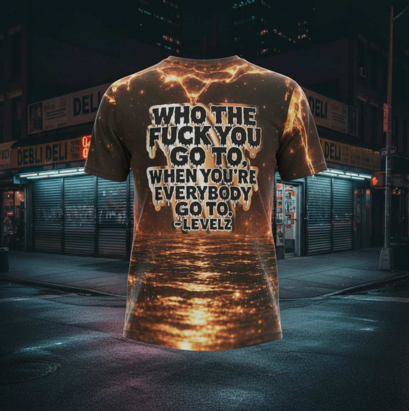 LEVELZ LAVA Men's All-Over Print Tee