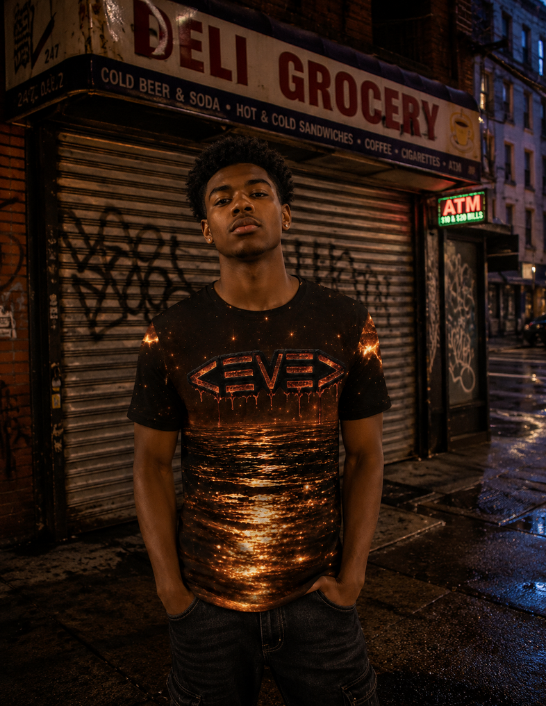 LEVELZ LAVA PRINT Men's All-Over Print Tee