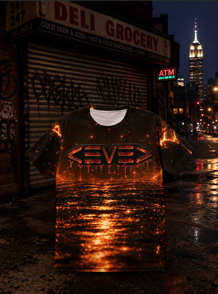 LEVELZ LAVA PRINT Men's All-Over Print Tee