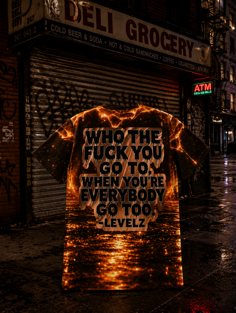 LEVELZ LAVA PRINT Men's All-Over Print Tee