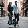 Levelz All Over Print Small Duffel Bag (TEAL BADGE)