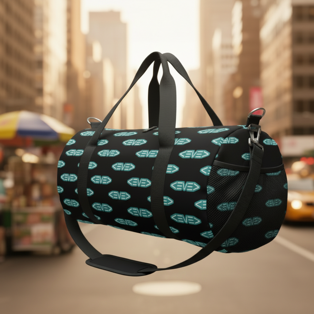 Levelz All Over Print Small Duffel Bag (TEAL BADGE)
